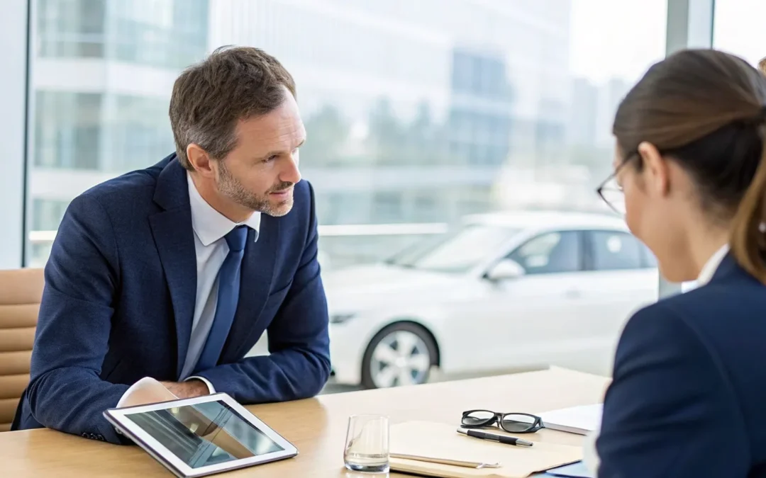 Auto injury lawyers discussing a car accident case with a client.